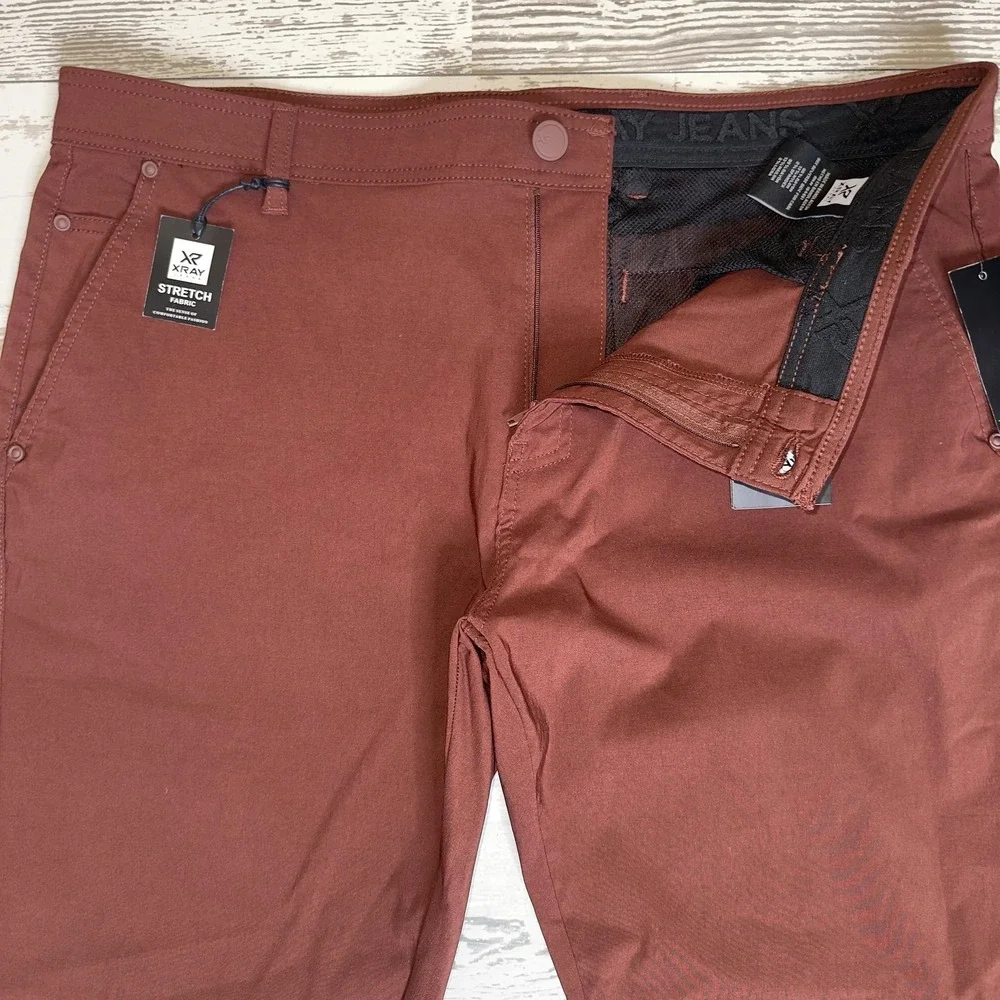 Xray Jeans Pants Mens 38 Brick Stretch Chino Straight Leg Casual Flat Front‎